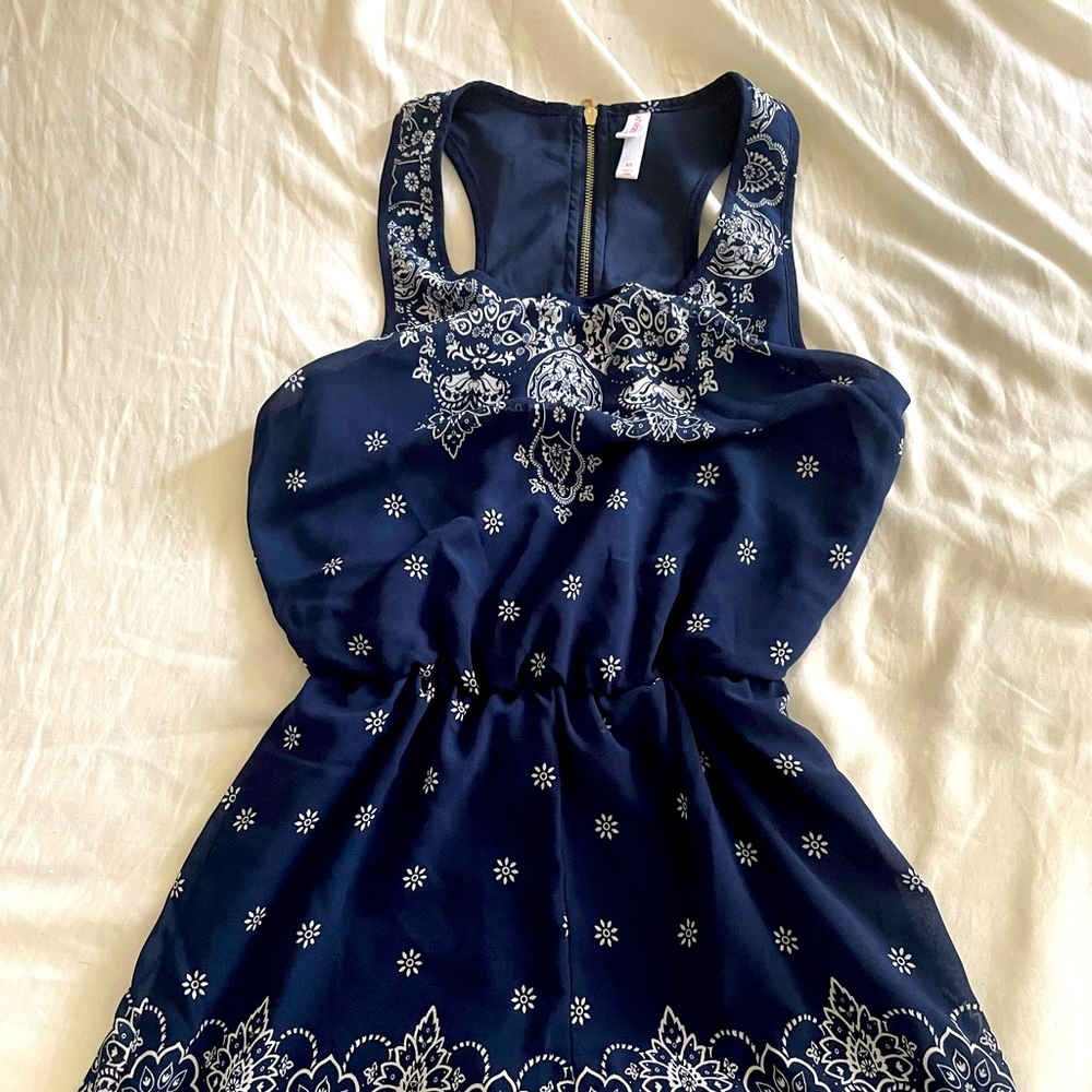 Navy floral jumper Shorts Sleeveless